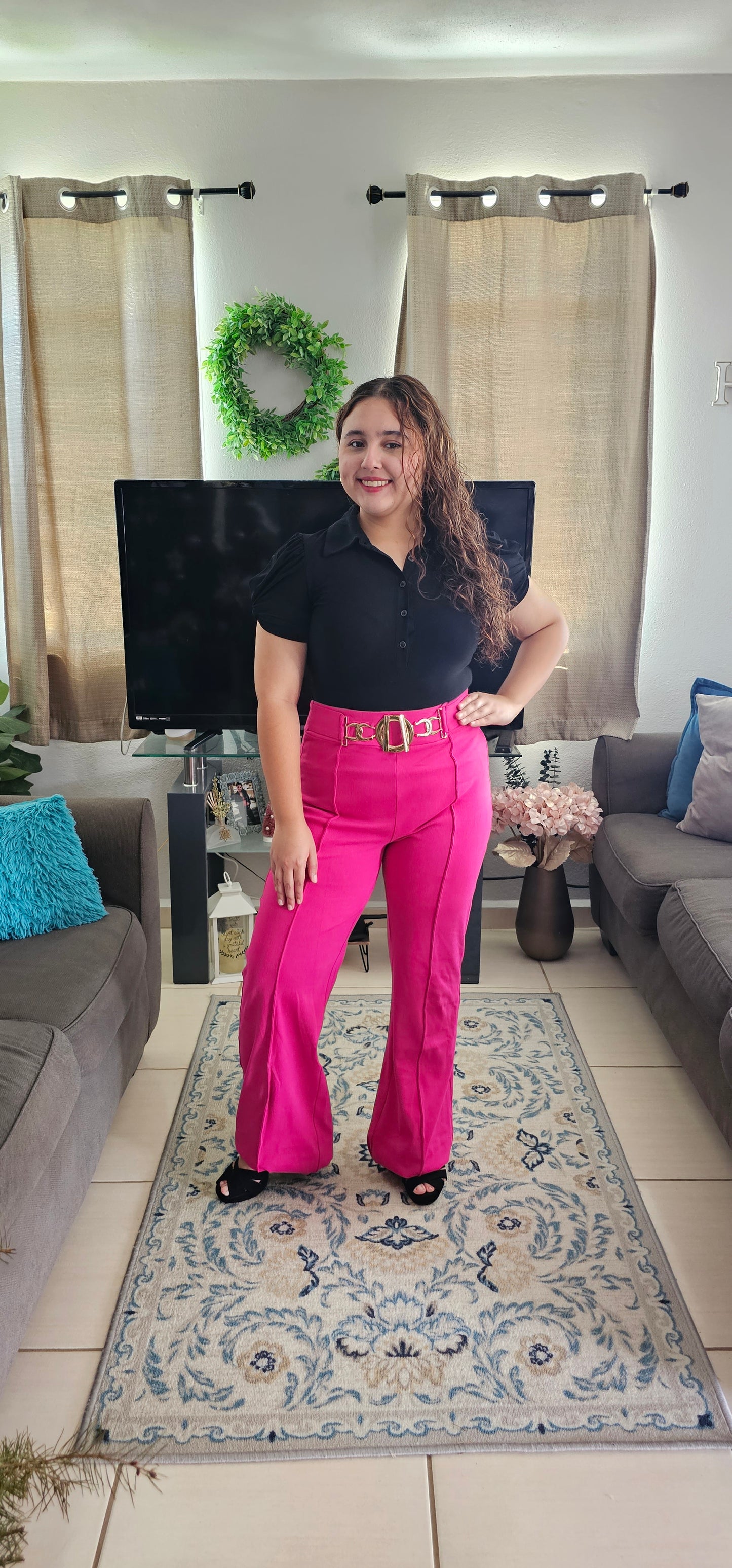 Fashion pant with belt