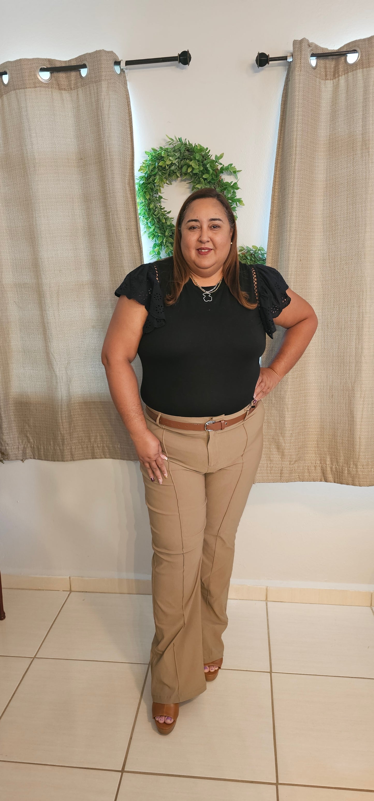 Plus size Belted Millenium Straigh leg Trouser pant