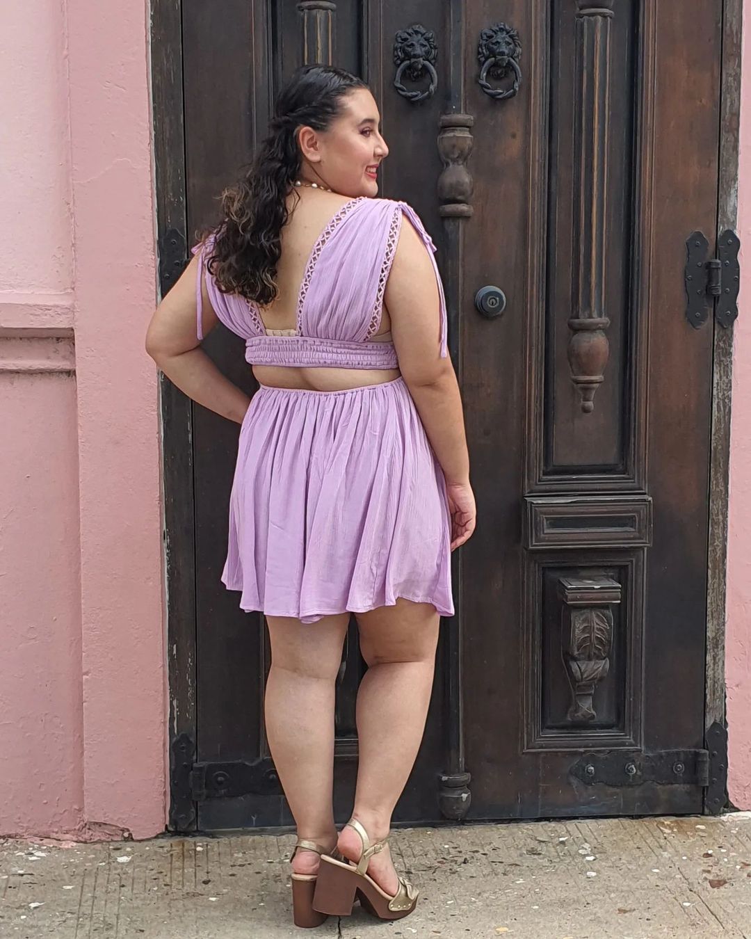 Plunging cutout dress