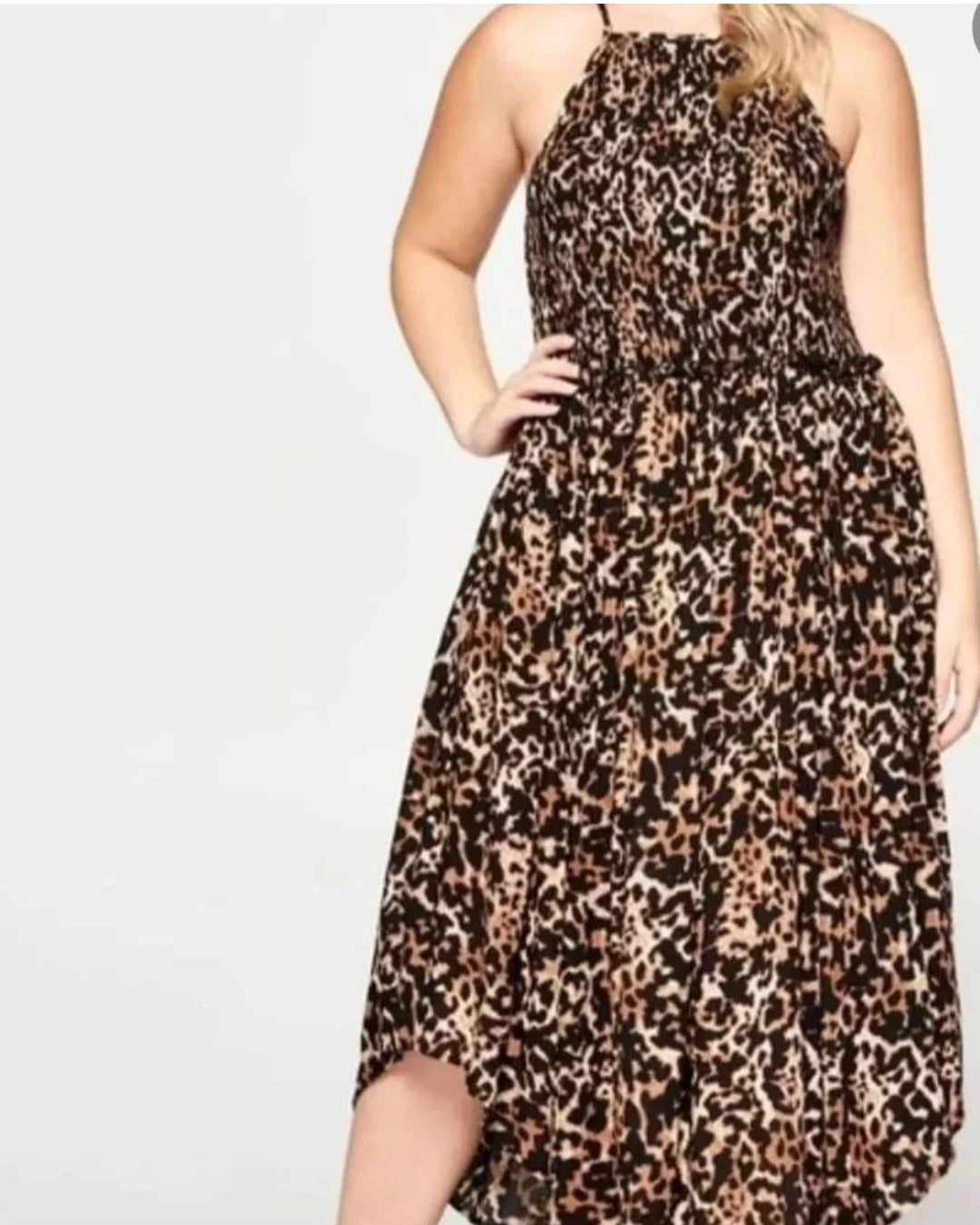 Plus size animal print dress