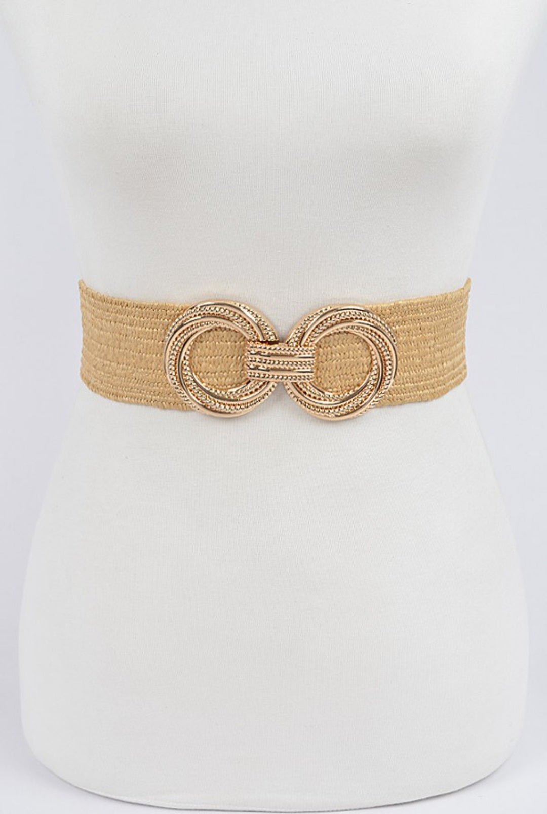 Metal OO Buckle strech Straw Belt