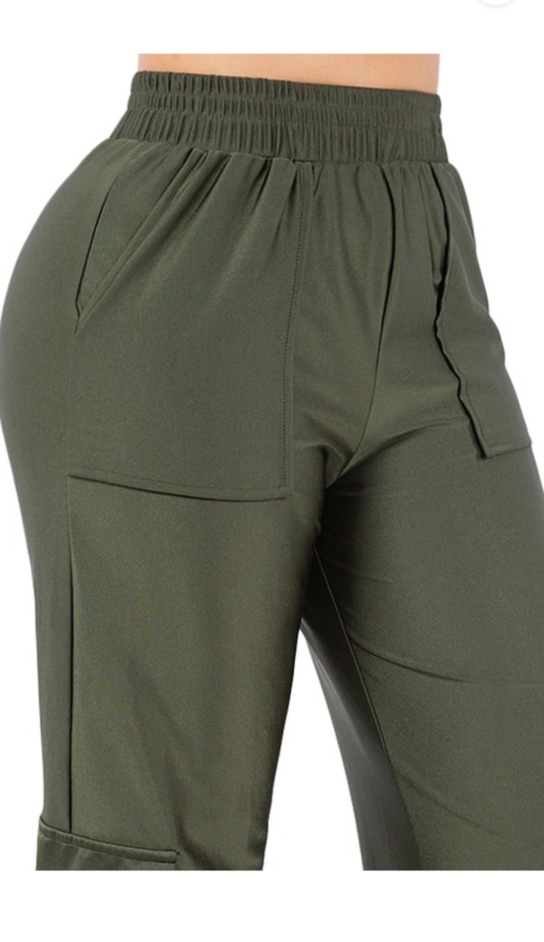 Solid cargo pocket straight leg pant