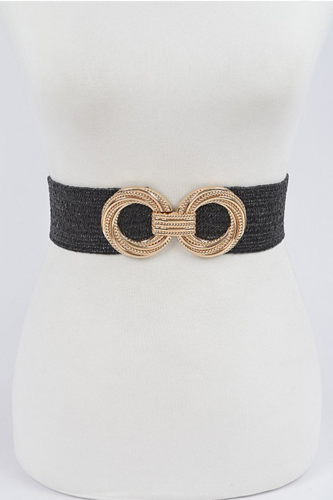 Metal OO Buckle strech Straw Belt