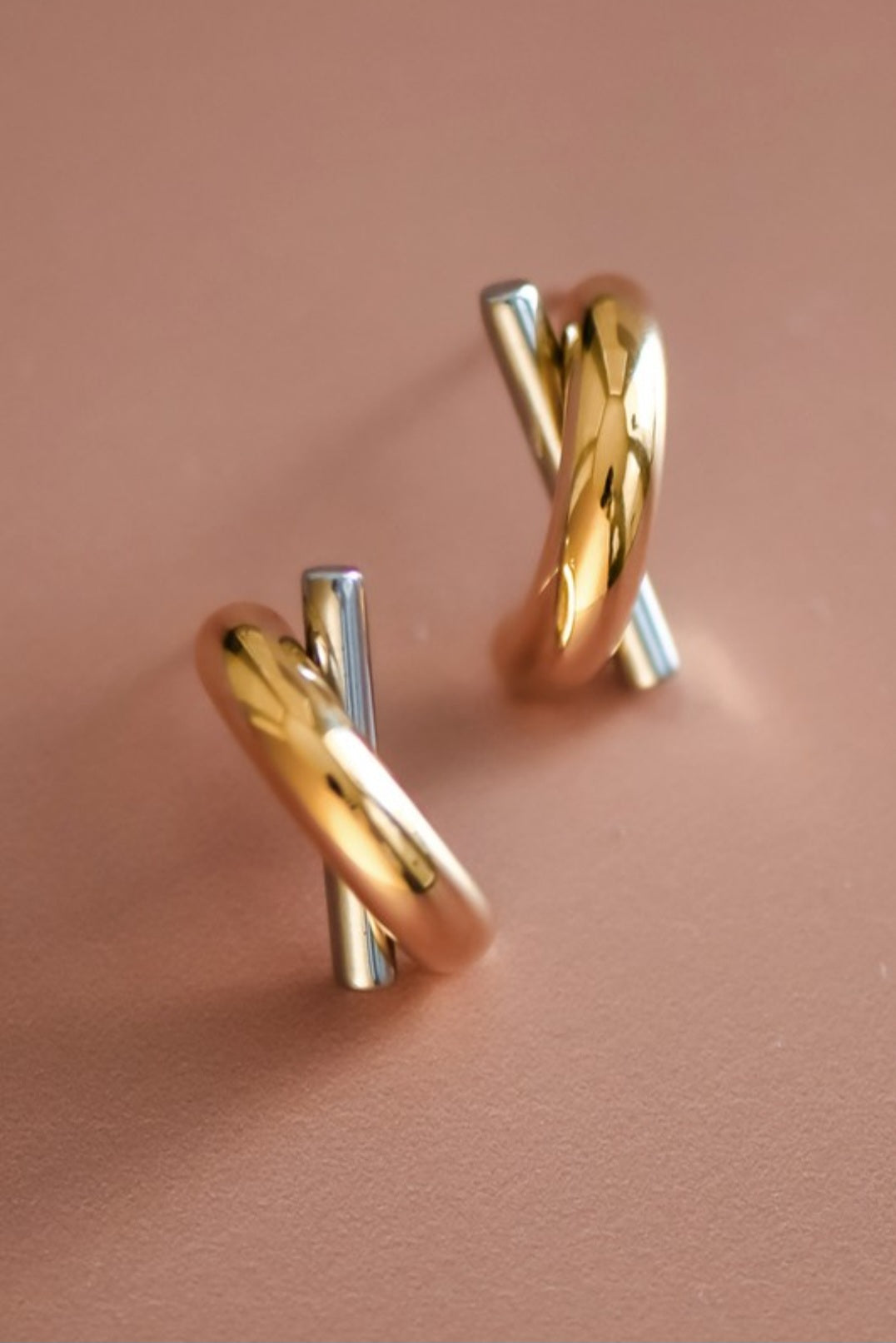 Gold and silver earrings
