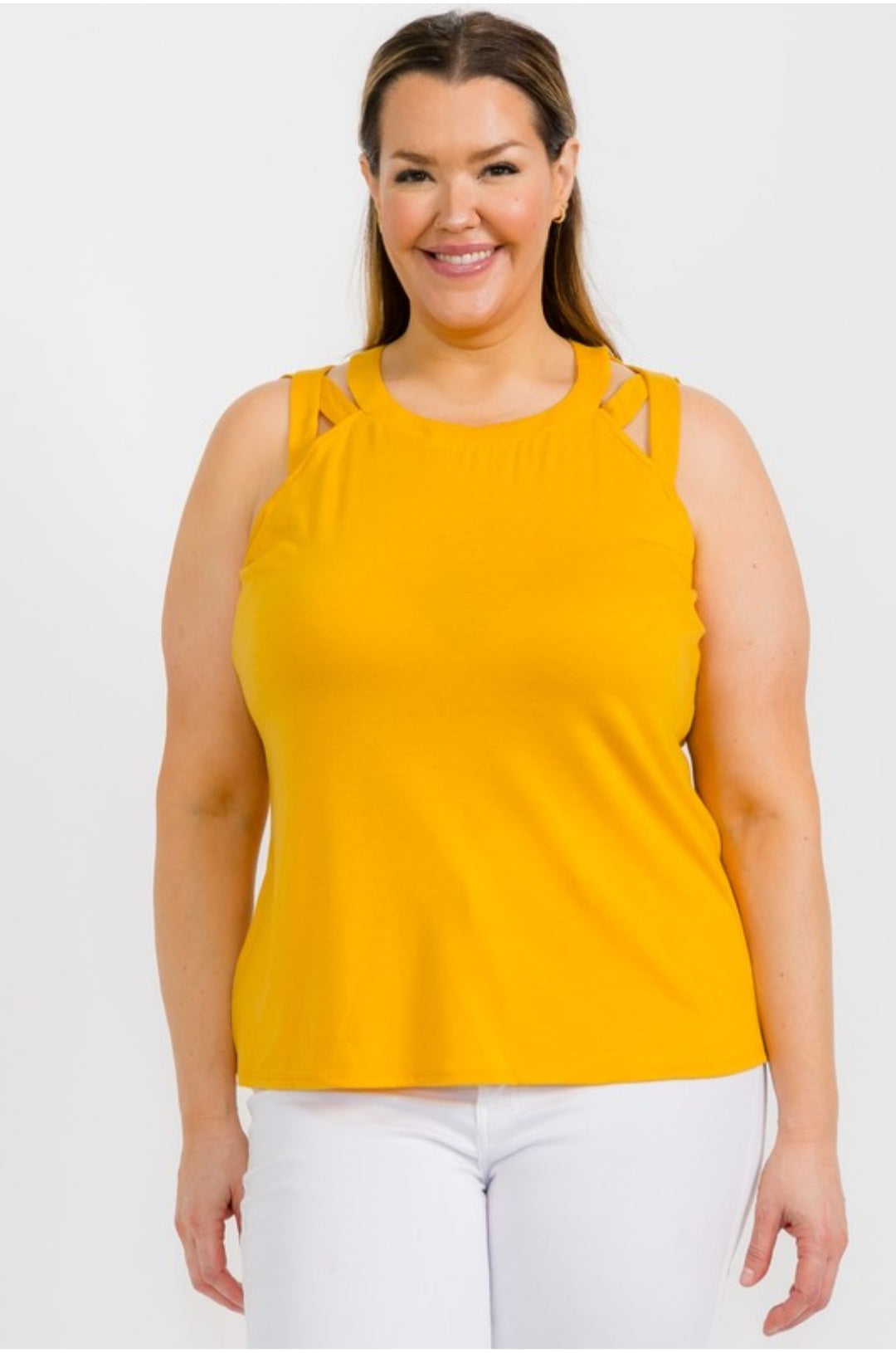 Criss Cross Cut Out Strap Tank