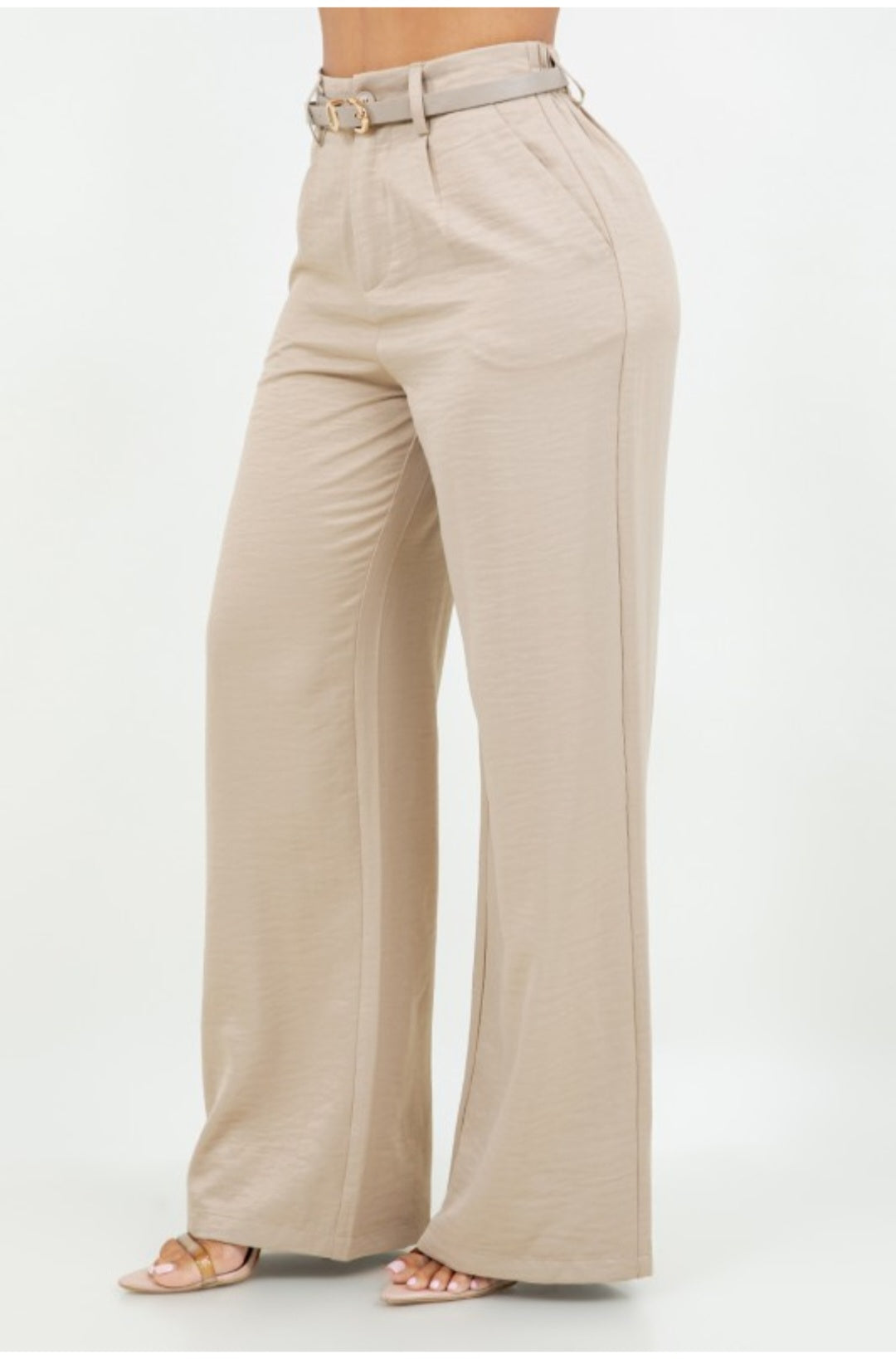 Satin Dress Pant with Belt