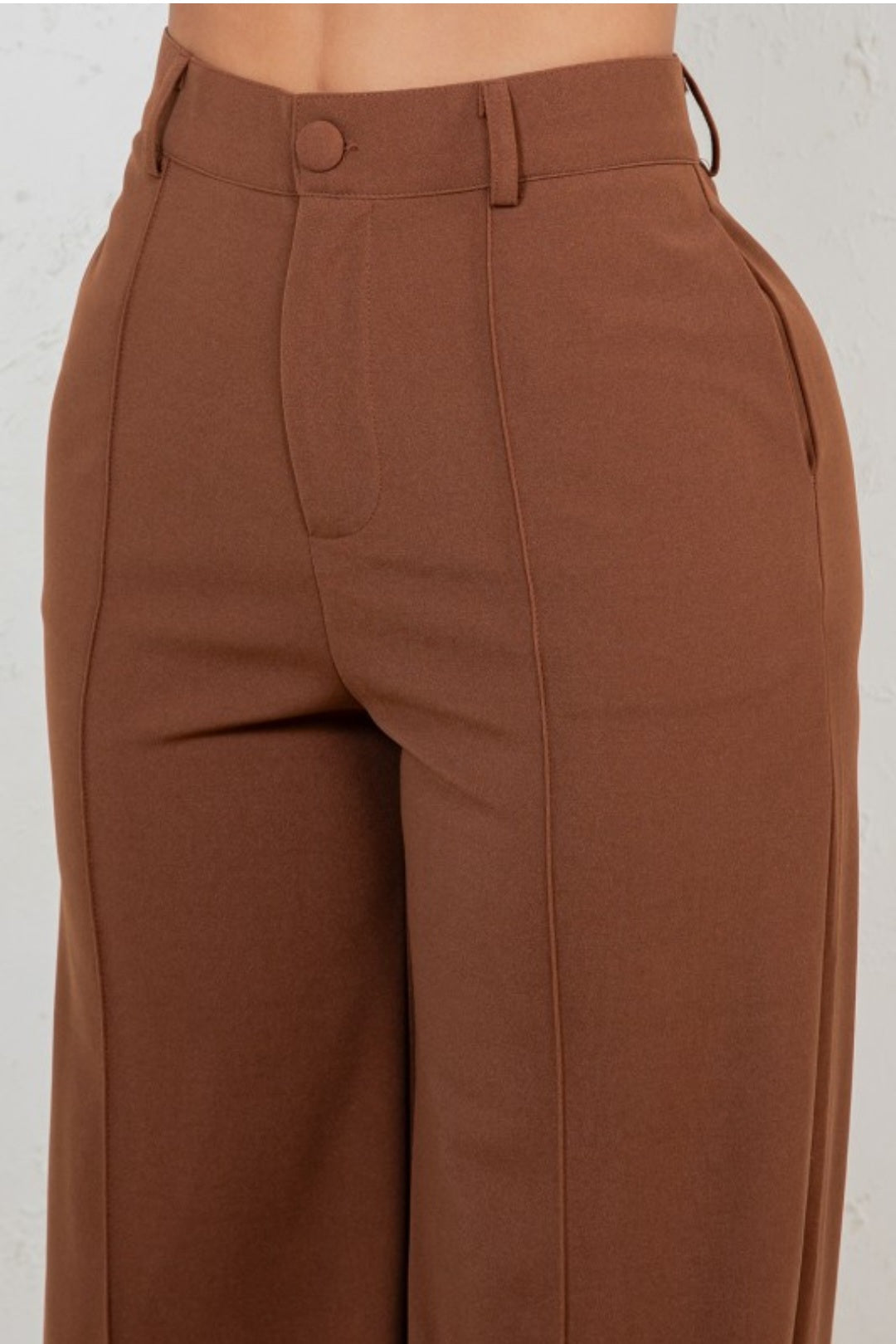 Solid High Waist Formal Pants
