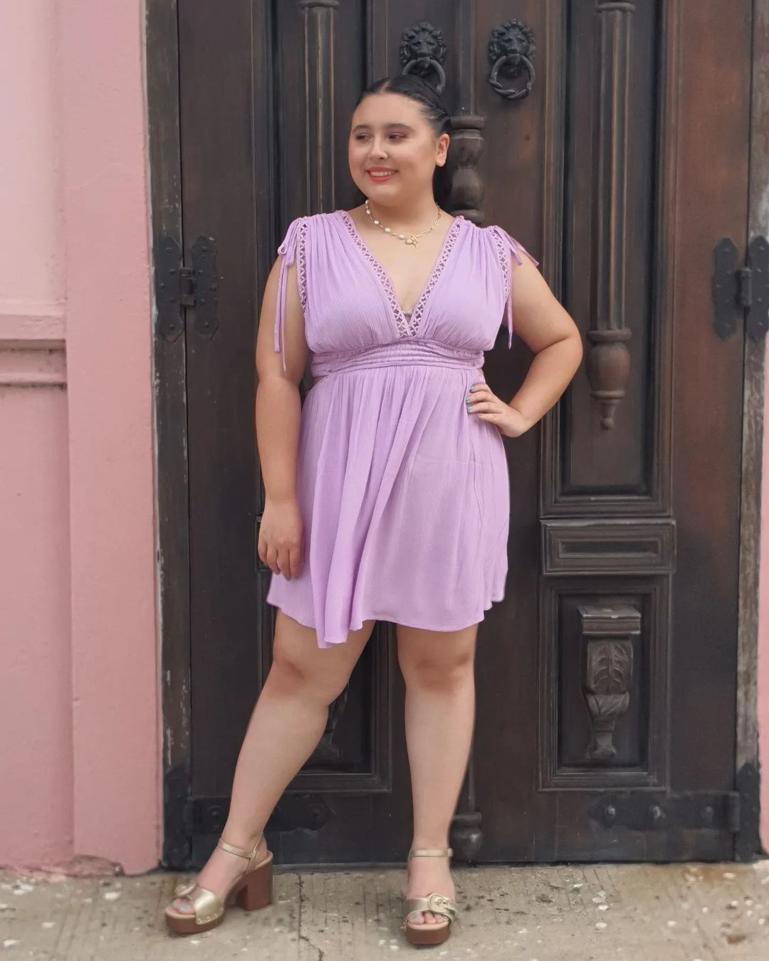 Plunging cutout dress