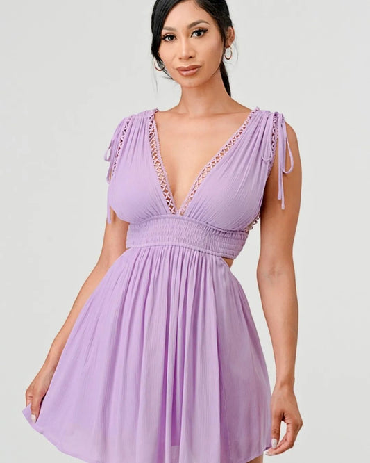 Plunging cutout dress