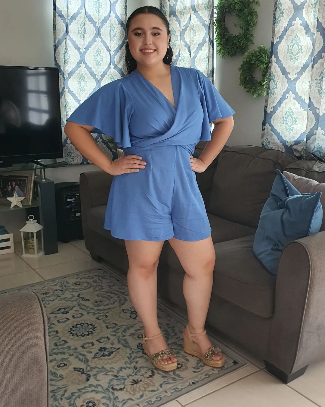 Romper color blue