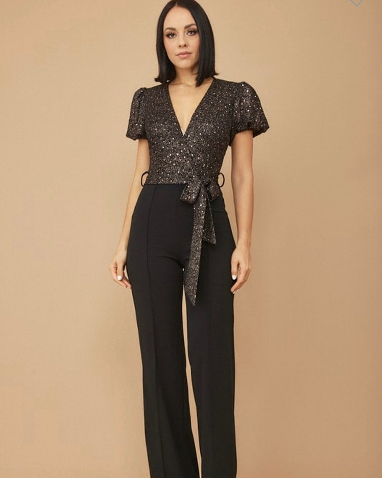 Color copper/black jumpsuit