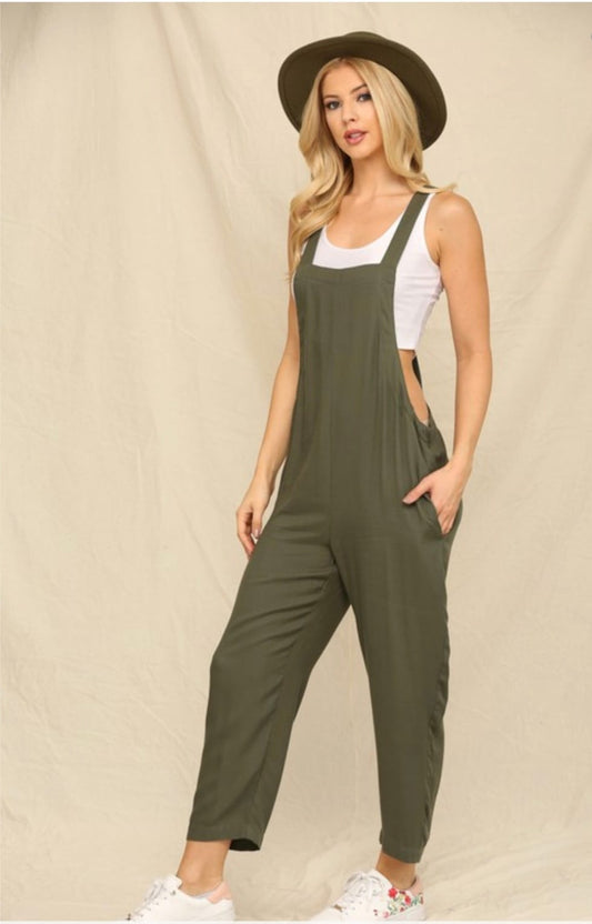 Rayon solid baggy jumpsuit