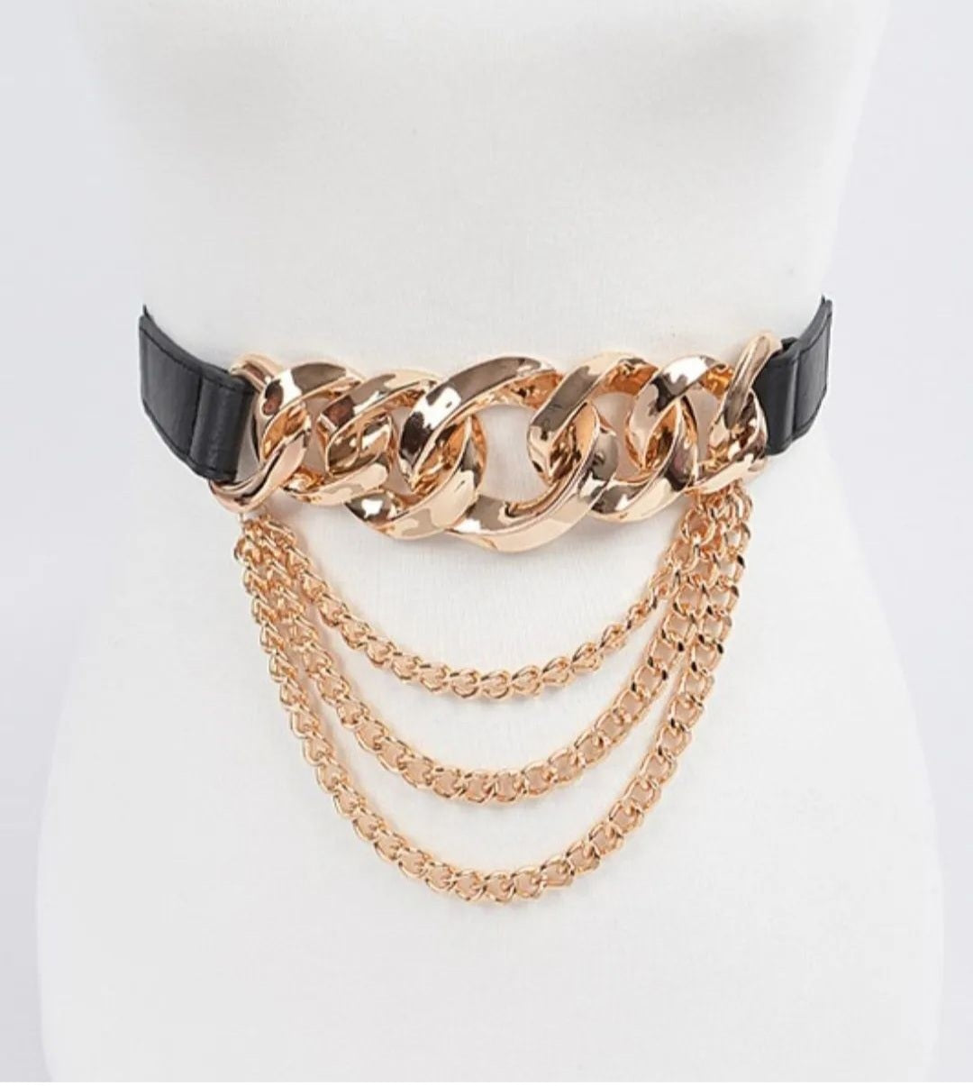 Plus size metal chain belt