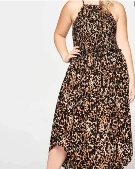 Plus size animal print dress
