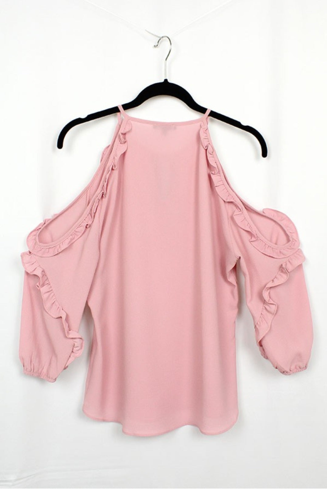 Solid cold shoulder blouse
