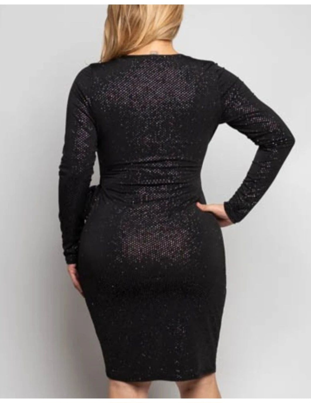 Plus size sequin side tide mini dress