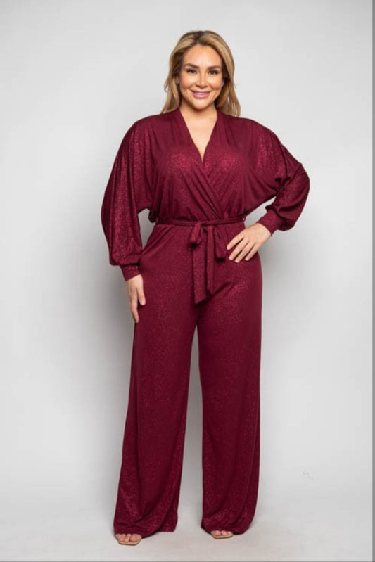 Plus size sequin jumpsuit