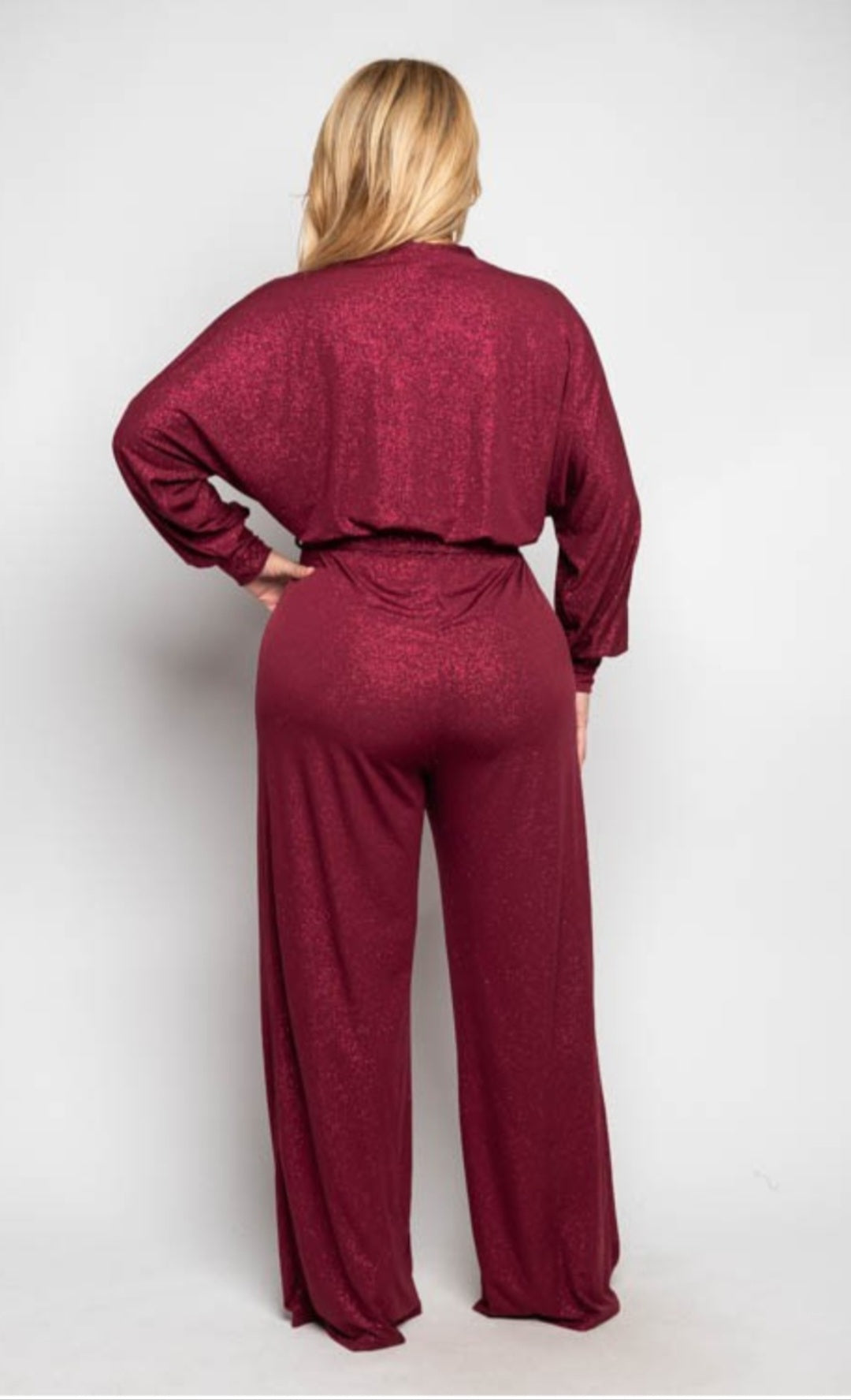 Plus size sequin jumpsuit