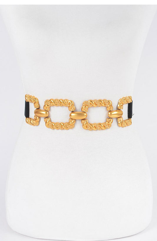 Multi metal buckle elastic plus size belt