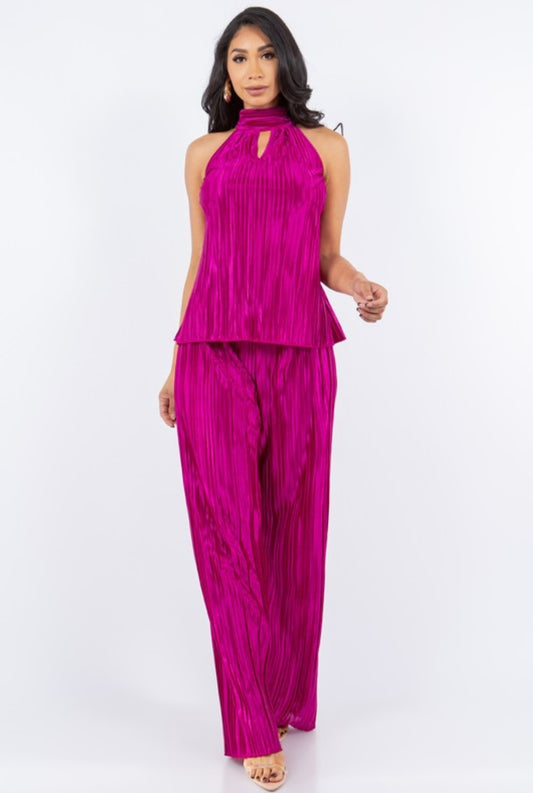 Top and Pant solid fashion set