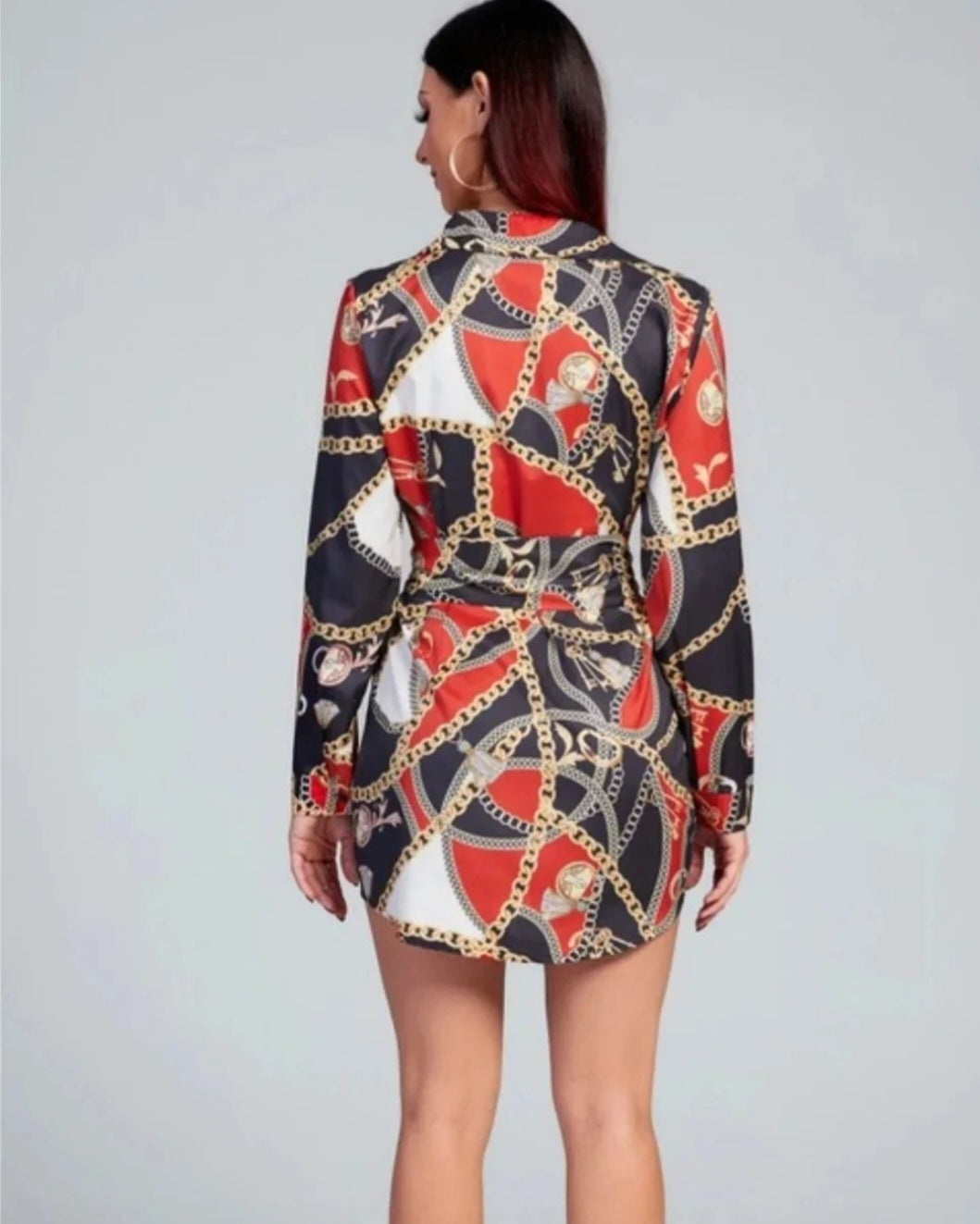 Chain pattern mini dress