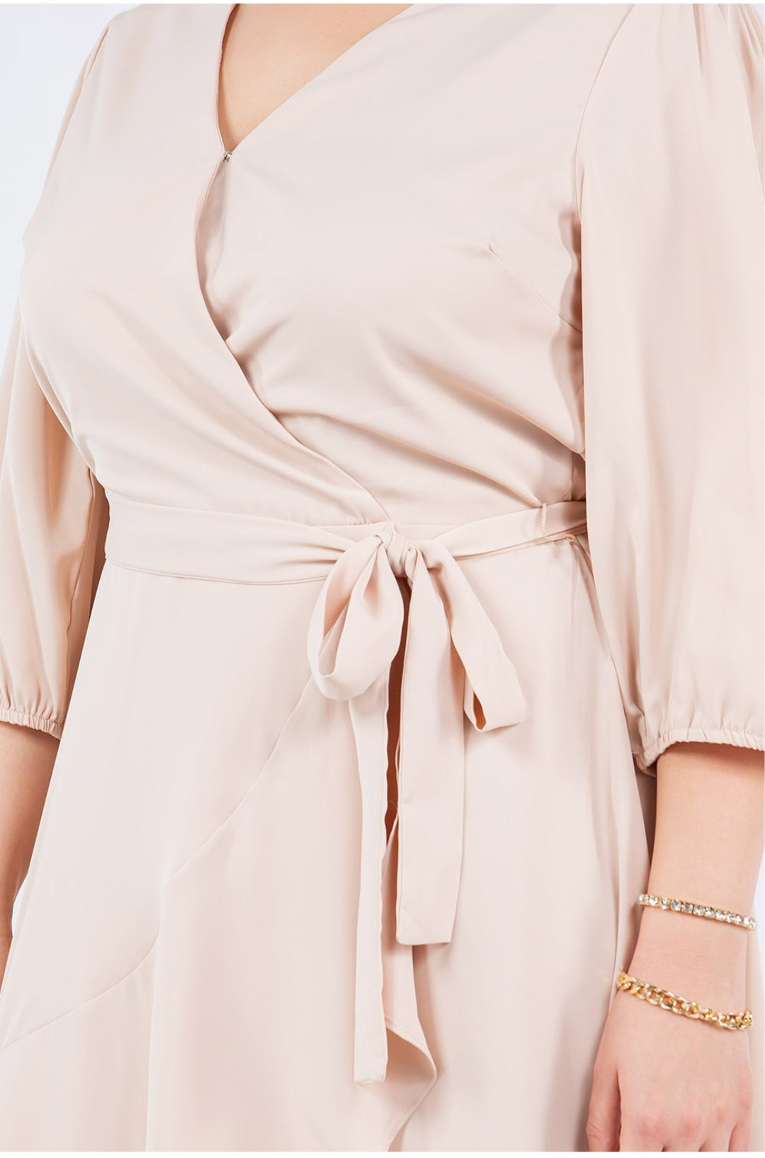 Plus size dress in satin