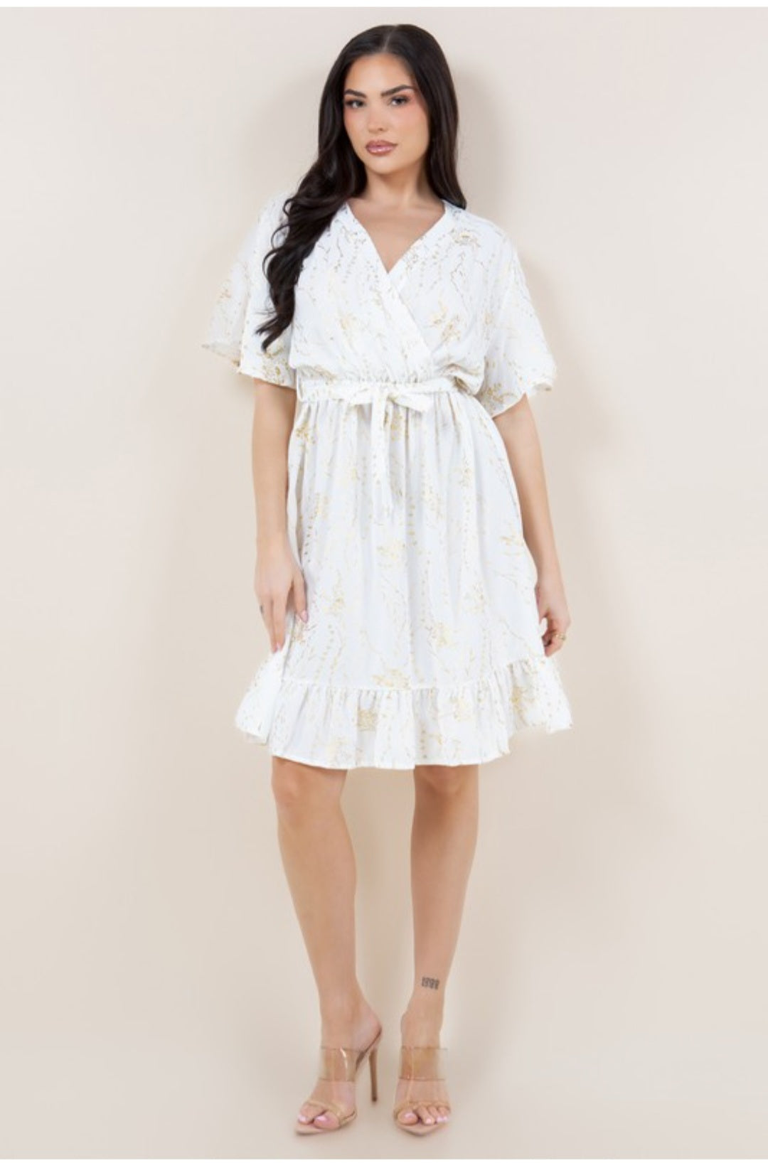 Floral Print Stretch Short Dress