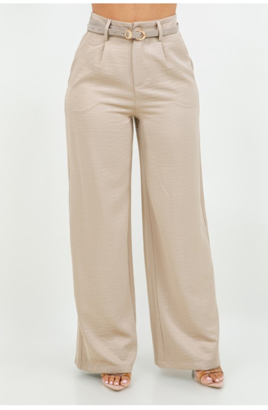 Satin Dress Pant with Belt