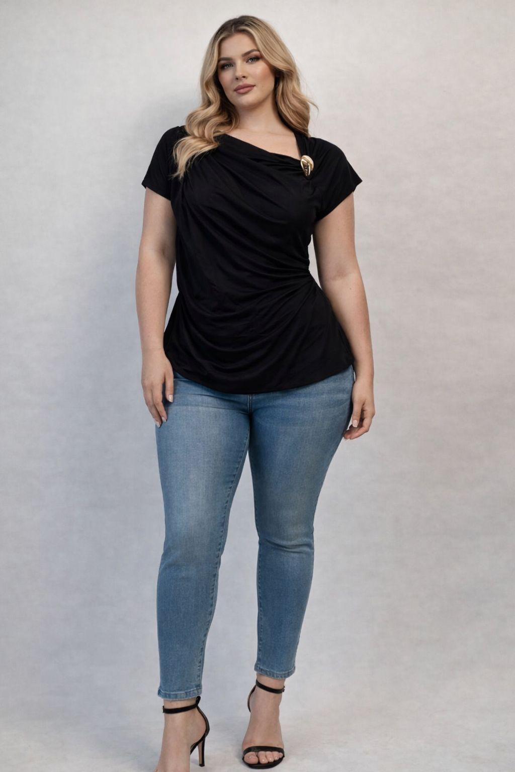 Plus size One Shoulder Blouse