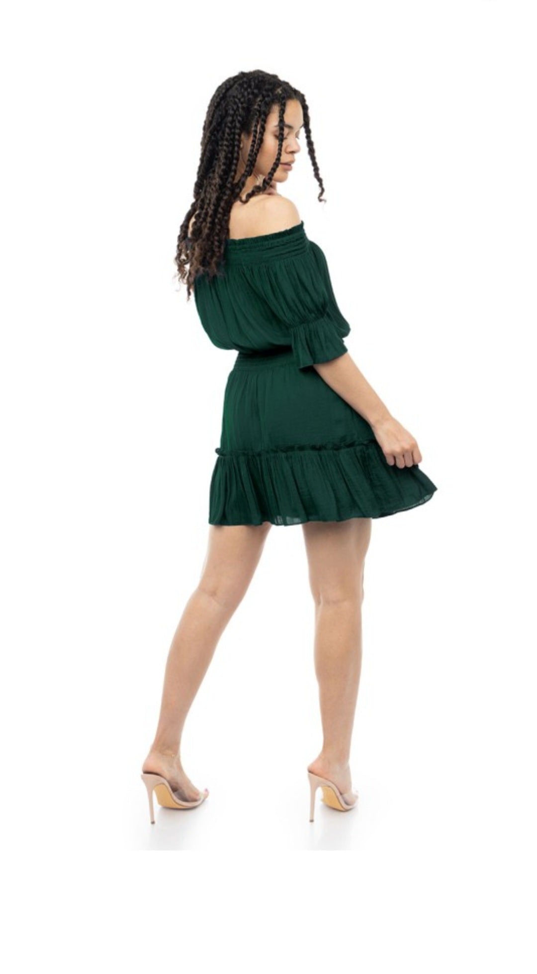 Off Shoulder Smocked Mini Dress