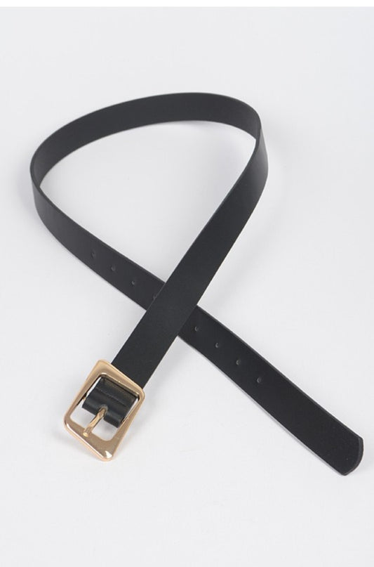Faux Leather Metal Buckle Belt