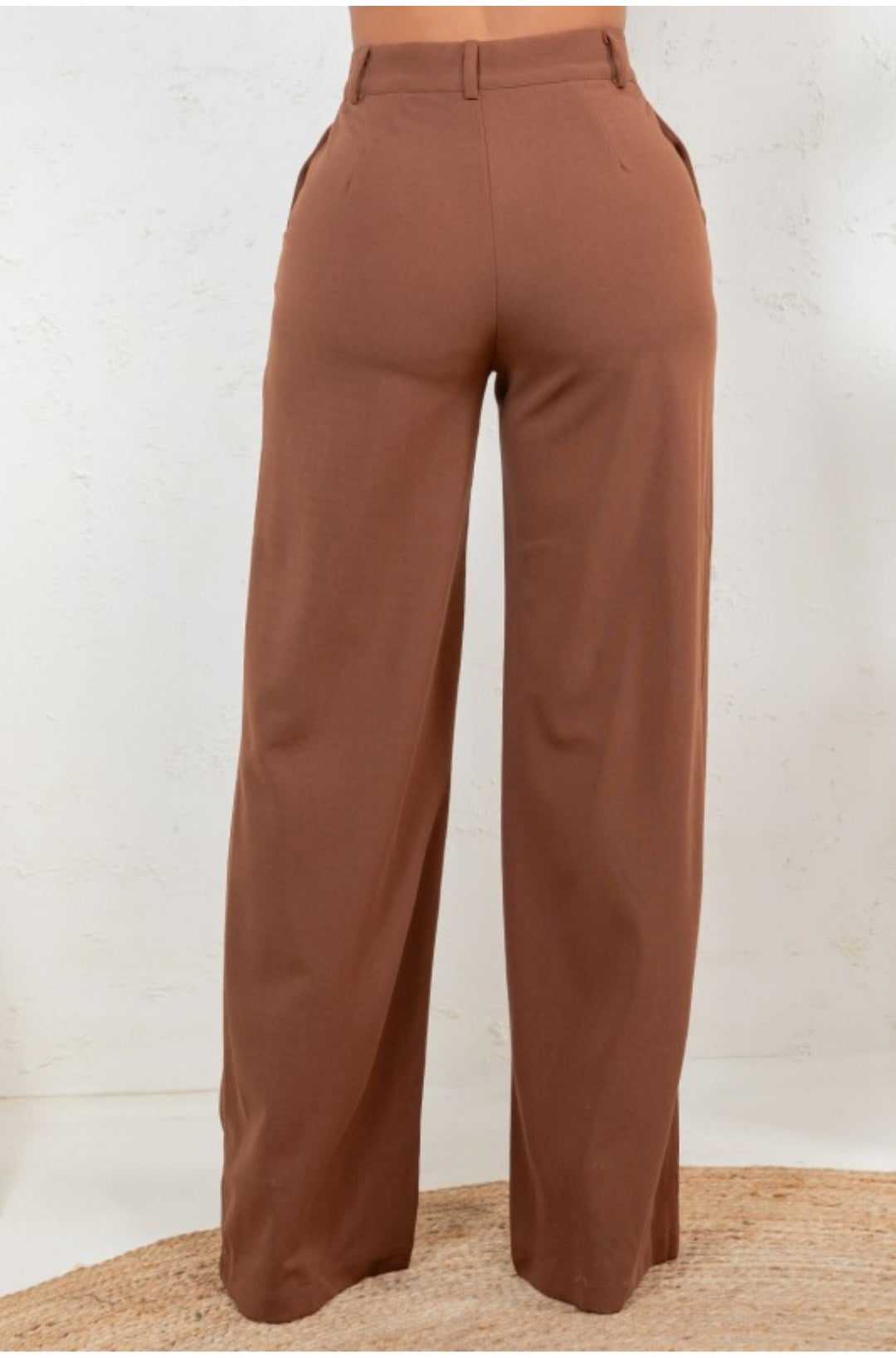 Solid High Waist Formal Pants