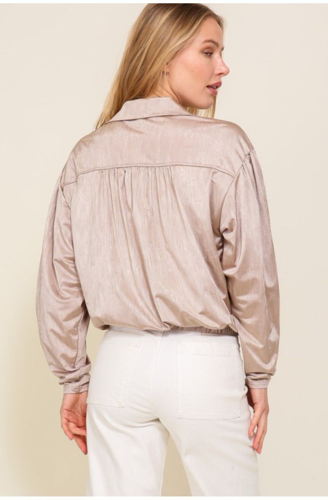 Holiday Surplice Satin Top