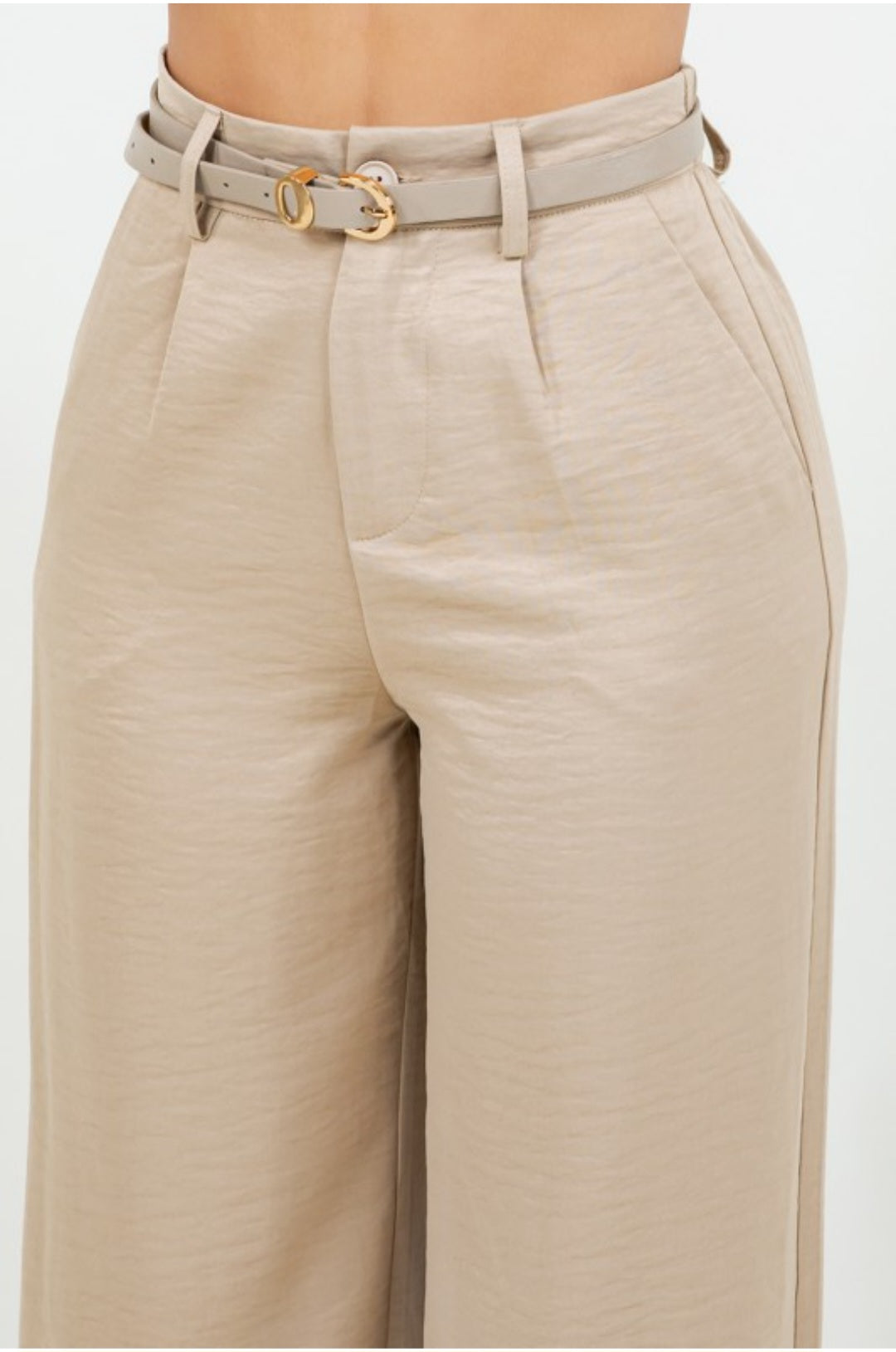 Satin Dress Pant with Belt