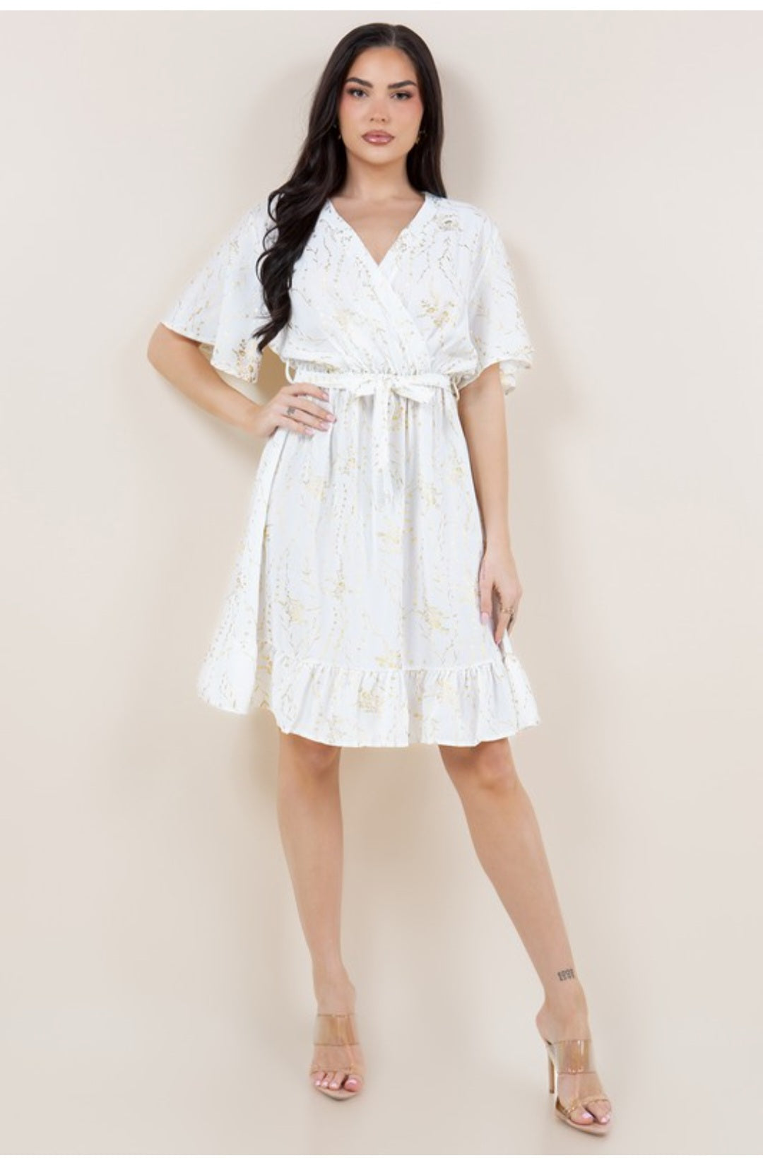 Floral Print Stretch Short Dress