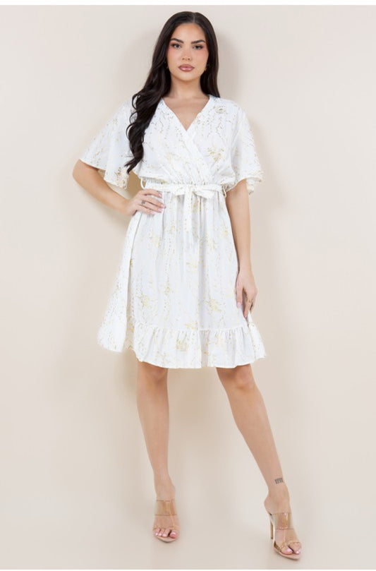 Floral Print Stretch Short Dress