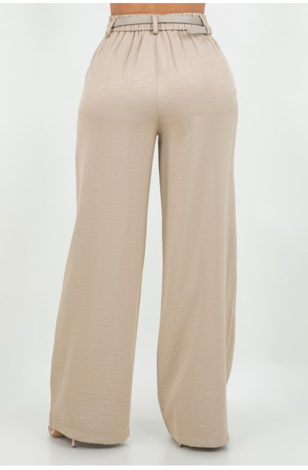 Satin Dress Pant with Belt