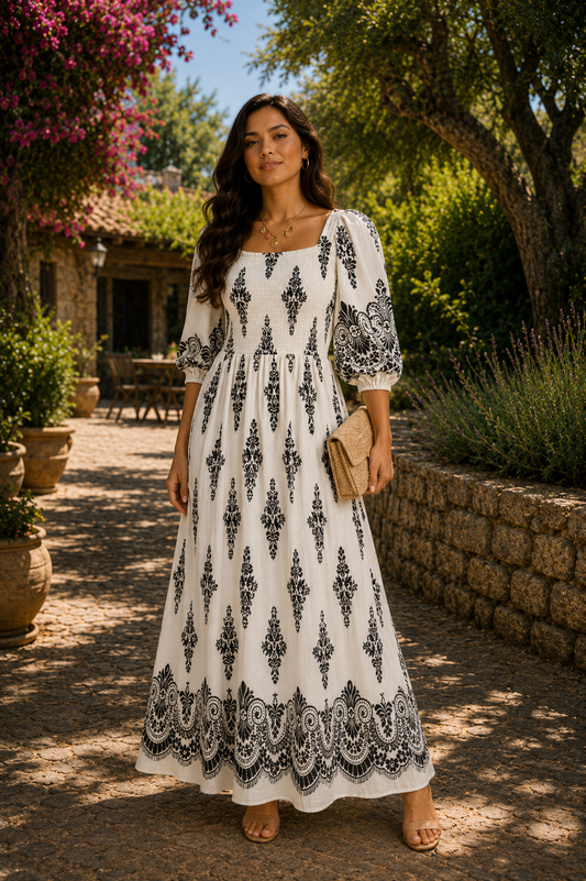 Graphic Print Fashion Maxi Dress